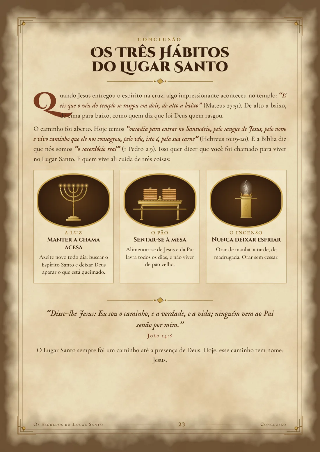 Os três hábitos do Lugar Santo