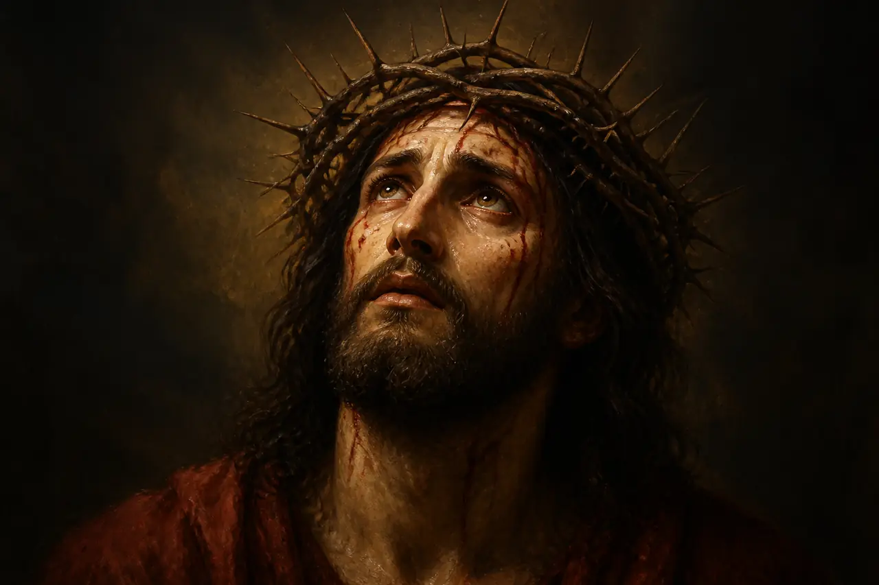Jesus com a coroa de espinhos — o peso dos nossos pensamentos