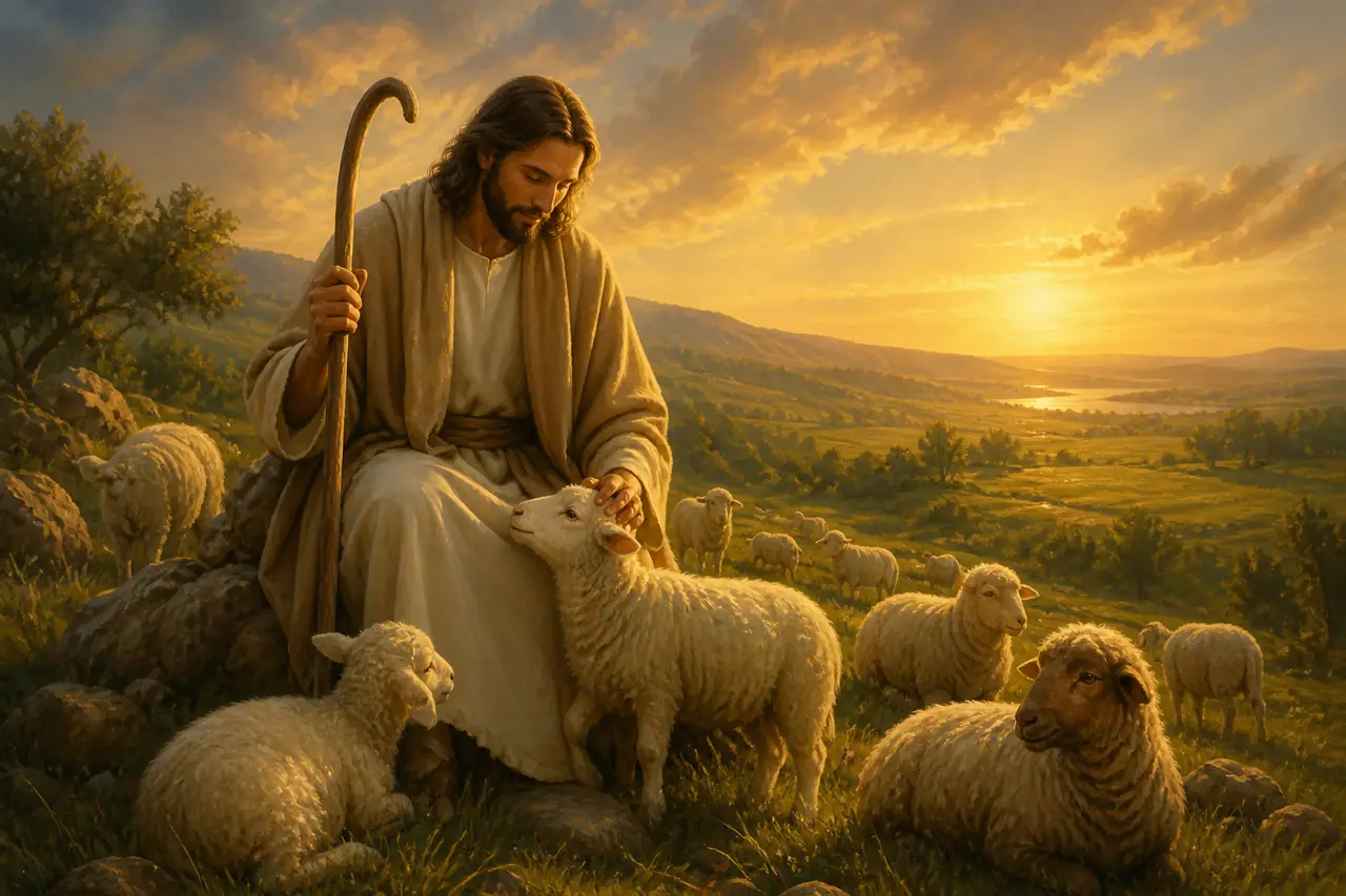 Jesus, o Bom Pastor, cuidando das ovelhas — Salmo 23:1